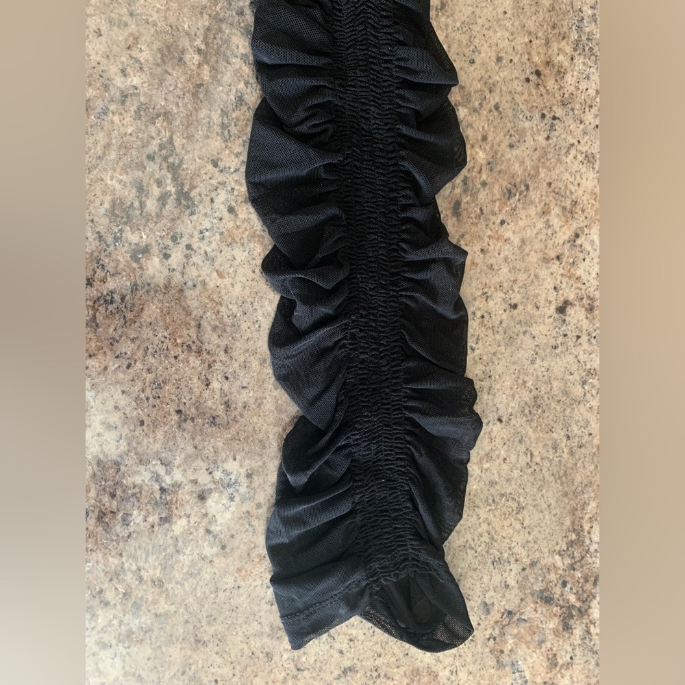 Torrid Black Sheer Ruched Mesh Leggings Plus Size 1X Open Leg Tights - Picture 7 of 16